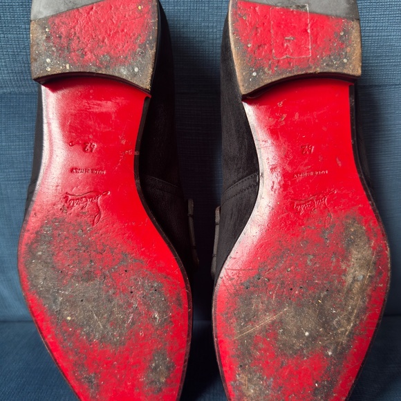 Christian Louboutin Black Suede Loafers - Picture 7 of 8